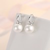 925 Sterling Silver Huggie Hoop with Pearl Earrings Lightweight Dainty