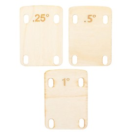 Guitar Neck Shims, 3PCS 0.25, 0.5 and 1 Degree Guitar Neck Plate Tool Solid Wood Guitar Neck Shim Protection for Guitar Bass Bolt-on Neck Repairment, 3 x 2inch Wood