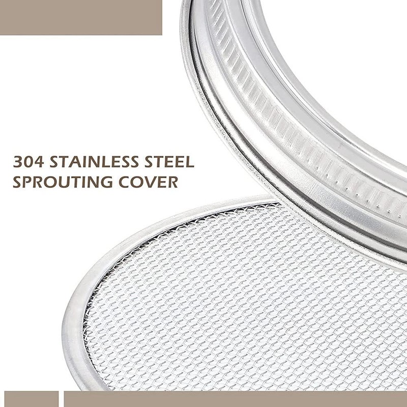 SUNCHSEN 8 Sets Sprouting Jar Kit Sprouting Stands Jar Screen