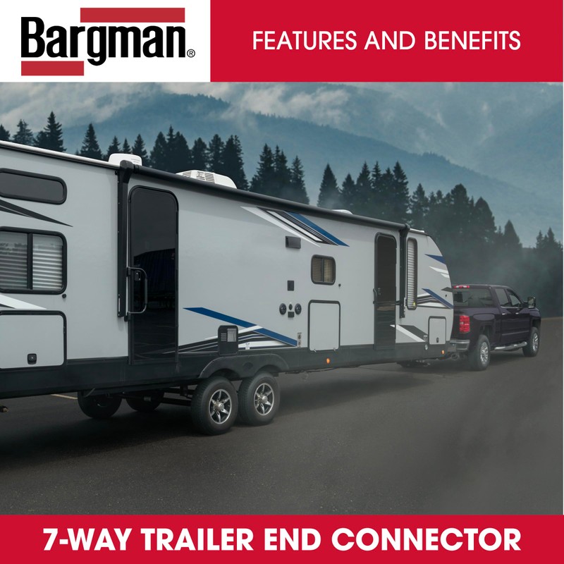 Bargman 54006-043 Coiled 7 Way Trailer Wire End Connector Harness,