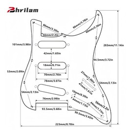 Phrilam SSS Anodized Aluminum Strat Pickguard for Fender Stratocaster, Gold