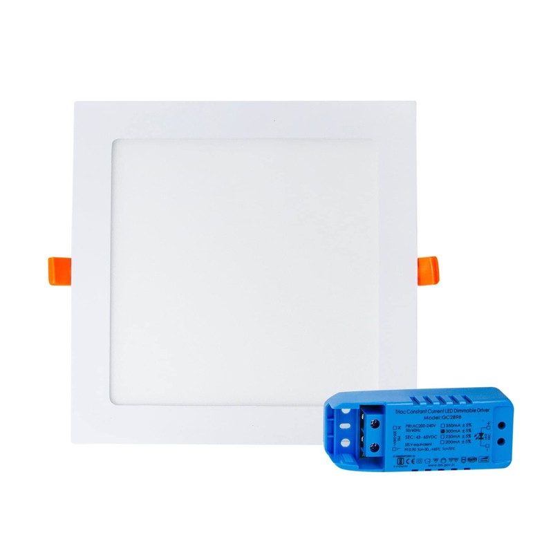 G.W.S® 9W Ultra Thin Dimmable Square LED Recessed Flat Panel