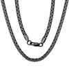 Flat Chain Male Necklace 24inch Stainless Steel Black