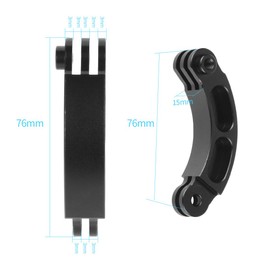 Aluminum Alloy Curved Extension Pivot Arm Mount for GoPro Hero 12/11/10/9/8/7/6/5 Black, DJI Osmo Action Cameras