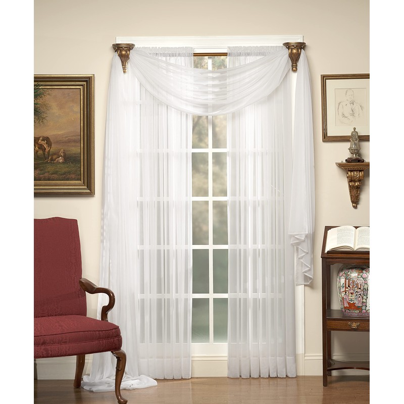 Today's Curtain Emelia Original Voile Scarf 216", Lilac, 45"W x