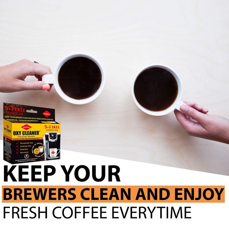 Maxiliano Cleaning Pods Compatible with K-Cup 2.0 Keurig, Stain Remover,