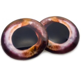 Barracuda Glass Eyes Realistic Salmon Coral Colored 6mm to 78mm Jewelry Making Art Fish Animal Mache Taxidermy Sculpture Flatback (25mm)