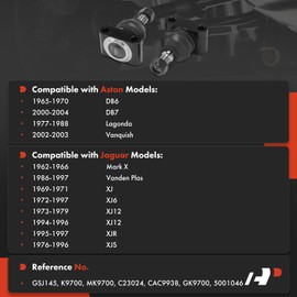A-Premium 2 x Front Upper Ball Joints, Compatible with Jaguar XJ 1969-1971, Mark X 1962-1966, Vanden Plas 1986-1997, XJ6 1972-1997, XJ12, XJR, XJS & Aston Martin DB6, DB7, Lagonda, Vanquish
