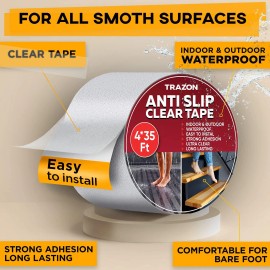 UD_Grip Tape   Heavy Duty Anti Slip Tape Clear Waterproof Outdoor Indoor 4In*35Ft Non Slip Roll Stickers Easy to Cut Waterproof