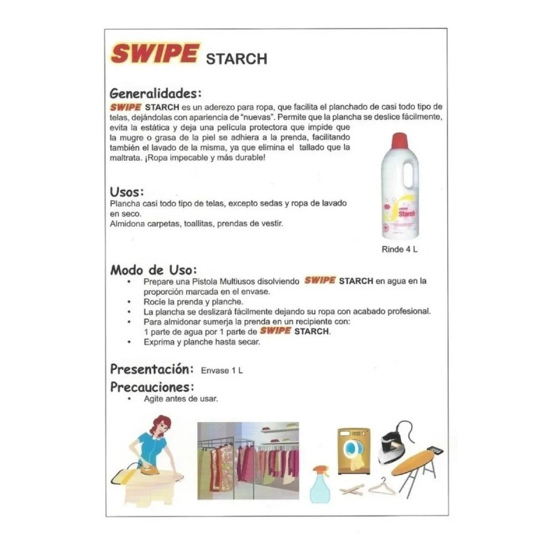 Swipe Starch, Para Planchar Concentrado