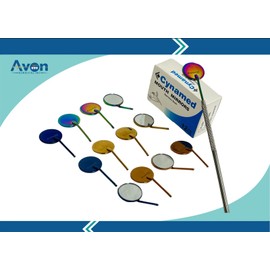 Pack of 12 Dental Mouth Mirrors #5 with 1 Dental Mouth Mirror Handle | Rainbow Colored Mirrors | Stainless Steel Teeth Examination Mirror