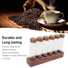 Coffee Bean Storage Tubes with Walnut Wood Stand Lid Glass