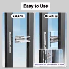 Sliding Door Lock for Child Safety 2 Pack, Sliding Patio Door Lock for Child Proof, Glass Window Door Stopper For Childproof, Childproof Window Lock For Toddler Kids and Baby Proofing（Clear）