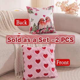Tikeciti Valentines Day Faux Fur Heart Throw Pillow Covers Love Decorative