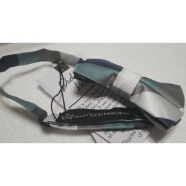 the littlest prince Boys Bow tie Sage & Navy Stripe New The Littlest Prince Up To 8 Years