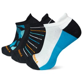 Merrell Unisex-Adult's Men's and Women's Recycled Everyday Socks-3 Pair Pack-Repreve Mesh, Low Cut Tab-Blue Assorted, Medium-Large