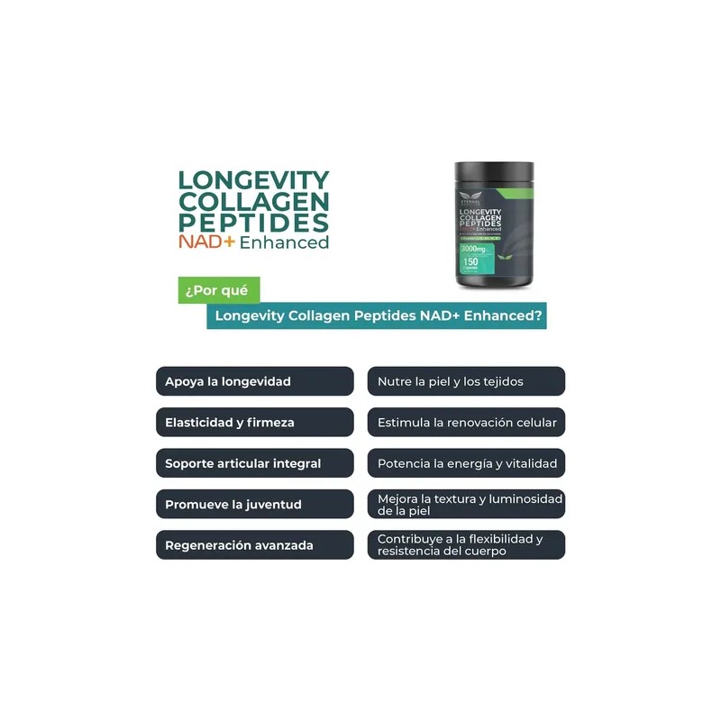 Eternal Nutrition Longevity Collagen Peptides Nad 150 Caps
