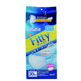 (PM 2.5 Compatible) Fitty Silky Touch Rubber Ear Fluffy 30 Pieces, Regular Size, White