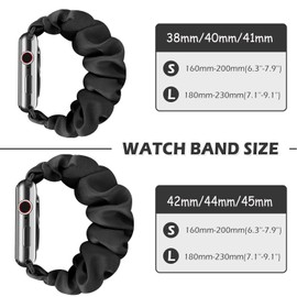 DKGKOO Scrunchie Watch Strap for Women Compatible with iwatch Series 9 8 7 6 5 4 3 2 1 SE (G(Christmas Collection), 38mm/40mm/41mm Large-Size)