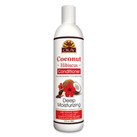 OKAY | Coconut Hibiscus Conditioner | For All Hair Types & Textures | Restore - Hydrate - Strengthen | With Almond, Argan & Avocado Oil | Free of Paraben, Silicone, Sulfate | 12. oz