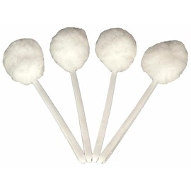 Bowl Brush Toilet Cleaning Brush Set Soft Polyester Head 15x5 inches White (4PacK)