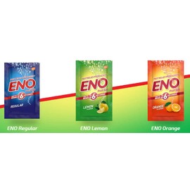 ENO Fruit Salt - Variety Pack - 5g Sachet Each - Regular x 5 sachets + Lemon x 5 sachets + Orange x 5 sachets