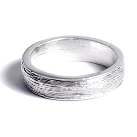 Brushed 100% Pure Tin Ring, Inscribed 'Ten Years' - 10 Year (Q)