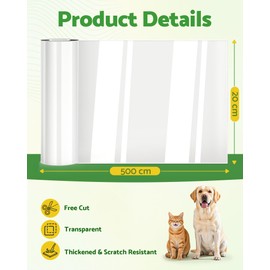 Gimars Transparent Cat Scratching Mat, 20 x 500 cm