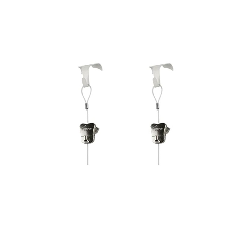 White Moulding Hooks for Picture Hanging with Perlon Clear Cable