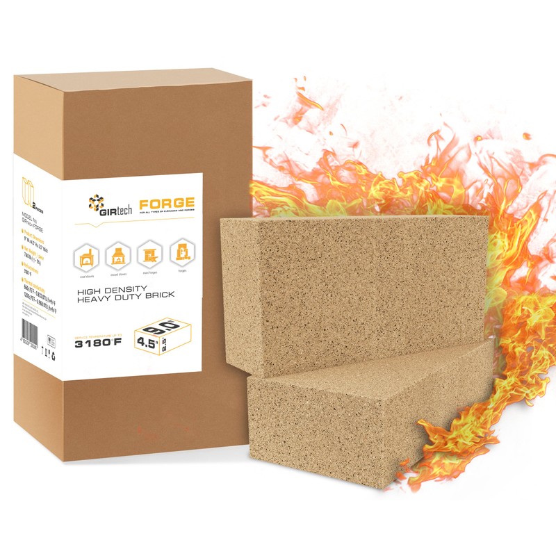GIRtech Heavy Duty Refractory Fire Bricks for Forge 3200F -
