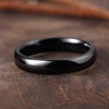 King Will Basic 4mm Men's Black Tungsten Carbide Ring Domed