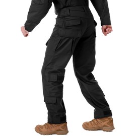 MERJAZ Men’s Tactical Pants with Knee Pads Water Resistant Cargo Pants Airsoft Paintball Military Hiking Pants No Belt Black 38
