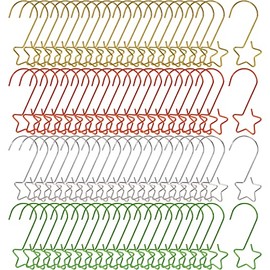 Tupalizy 80PCS Star Shaped Ornament Hooks for Hanging Christmas Tree Decorations Hangers Stainless Steel S Crafting Hook Stocking Holiday Balls Party Decor Supplies (Mixed Color)