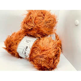 2 Copper Eyelash Yarn Ice Yarns Eyelash Fun Fur Yarn 100 Gram (3.53 Ounces) 164 Yards (150 Meters) 2 Skeins (Copper, 22712)