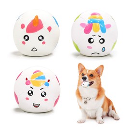 Guiwawa Unicorn Latex Dog Soccer Ball Toys, Dog Football Ball for Small Medium Dogs (2in 3 Pcs/Set)