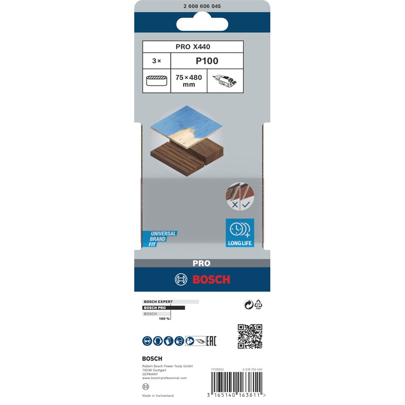 Bosch 2608606045 75 x 480 mm Sanding Belts for Elu