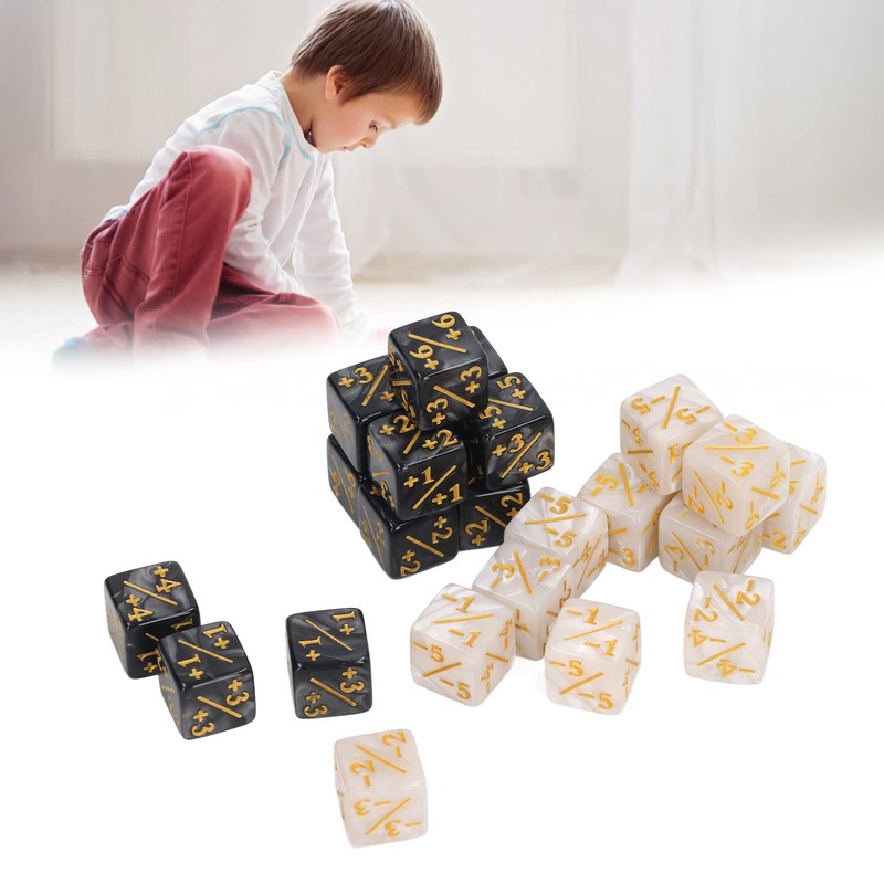 24 Dice Counters Acrylic Marble Creature Stats Clear Numbers Compatible