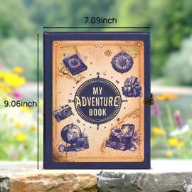 My Adventure Book Scrapbook – Retro-Style Embossed Photo Album with 124 Pages, DIY Memory Travel Journal for Couples, Anniversary, Wedding, and Valentine's Day Gifts(Mystic Blue Adventure Style)