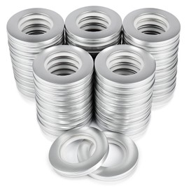 ZXXSFM 50 Pack Curtain Grommet 1-9/16 Curtain Eyelet Ring Inner Diameter 40mm Inner Plastic Ring Can Make Curtain Grommet A Bit Quieter On The Rod for Window Shower Curtain,Living Room(Matte Silver)