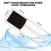 100 Pack 2 inch Foam Brush Sponge Wood Handle Paint