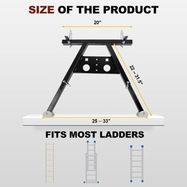Yehchi Ladder Stabilizer,Ladder Stabilizer for Roof,Wall Standoff,Ladder Accessory Safety Stability Easy Use,380 Lbs Weight Rating,Black
