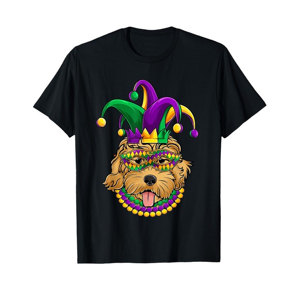 Funny Mardi Gras Dog Apparel, Golden Doodle Dog Mom Dad