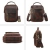 TIDING Vintage Leather Messenger Bag for Men Small Crossbody Shoulder