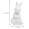 Veemoon Bunny Statue Ceramic White Rabbit Model Figurine Animal Decoration