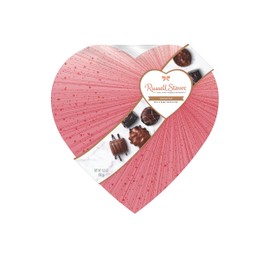 RUSSELL STOVER Valentine's Day Rose Gold Heart Assorted Milk & Dark Chocolate Gift Box, 10 oz. (≈ 17 pieces)