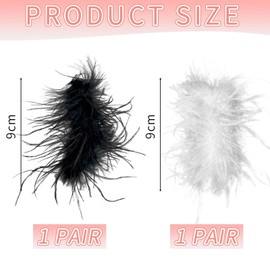 2 Pairs Of Feather Clips, Creative Simple Hair Clips, Back Of Head Clips, Ele Fashionable Hair Accessories For Women, Black And White Feather Clips, Hairstyle Decoration