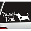 Basset Hound Dad Decal Sticker for Car Window BG 673A