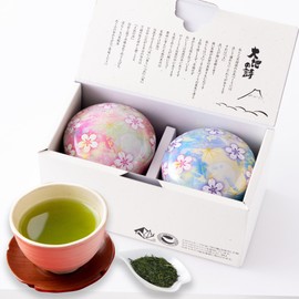 Arahataen Earth's Poetry Vidro Can, Box of 2 (2.8 oz (80 g) x 2), Flower Pattern, Pink, Blue, Tea, Shizuoka Tea, Suzuko Can, Gift Set, Green Tea, Deep Steamed Tea, Tea Leaves, Present, Makinohara Tea,