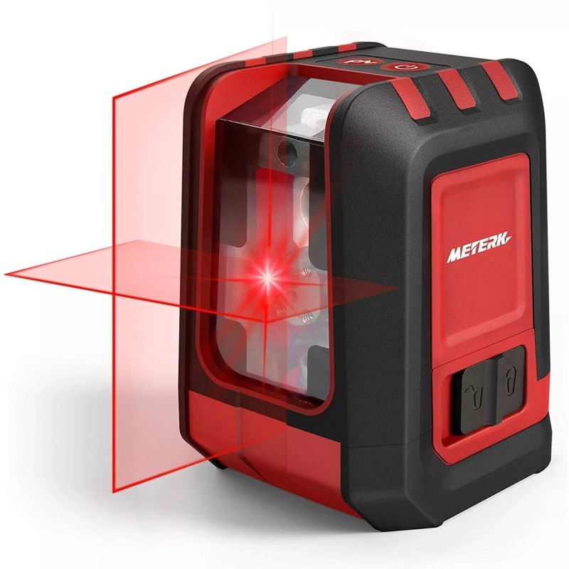 Meterk 49FT Red Cross Line Laser Level Self Leveling Measure
