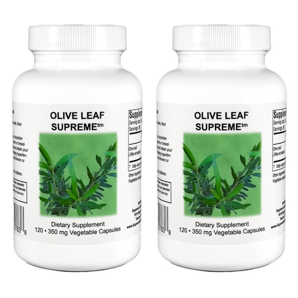Supreme Nutrition Olive Leaf Supreme, 120 Pure Olive Leaf Vegetarian Capsules | 2 Pack
